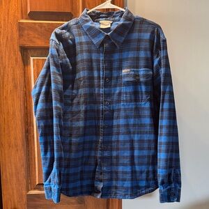 Columbia Navy and Black Checkered Men's Shirt
